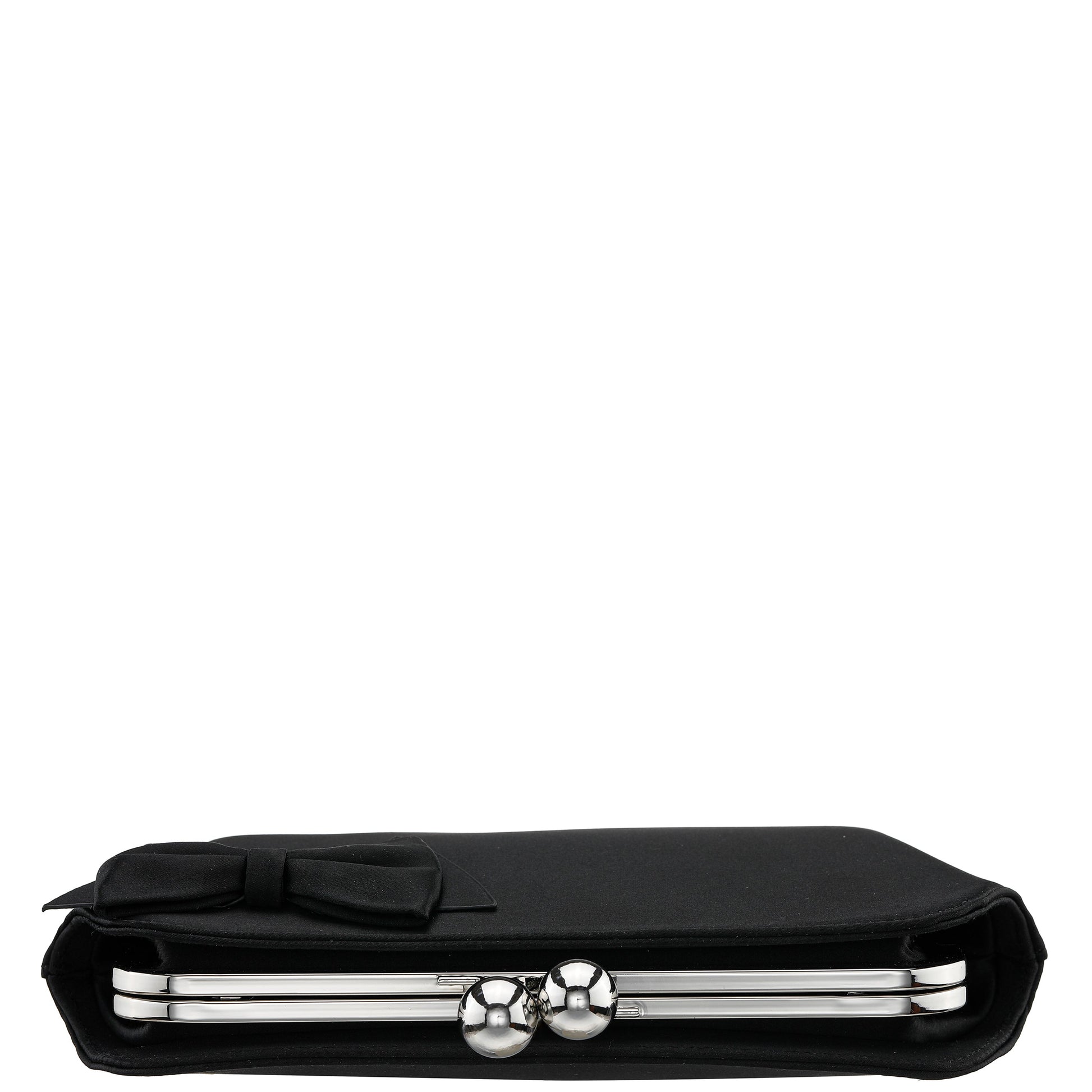 Nina Shoes Kenji-K Black Satin Frame Clutch