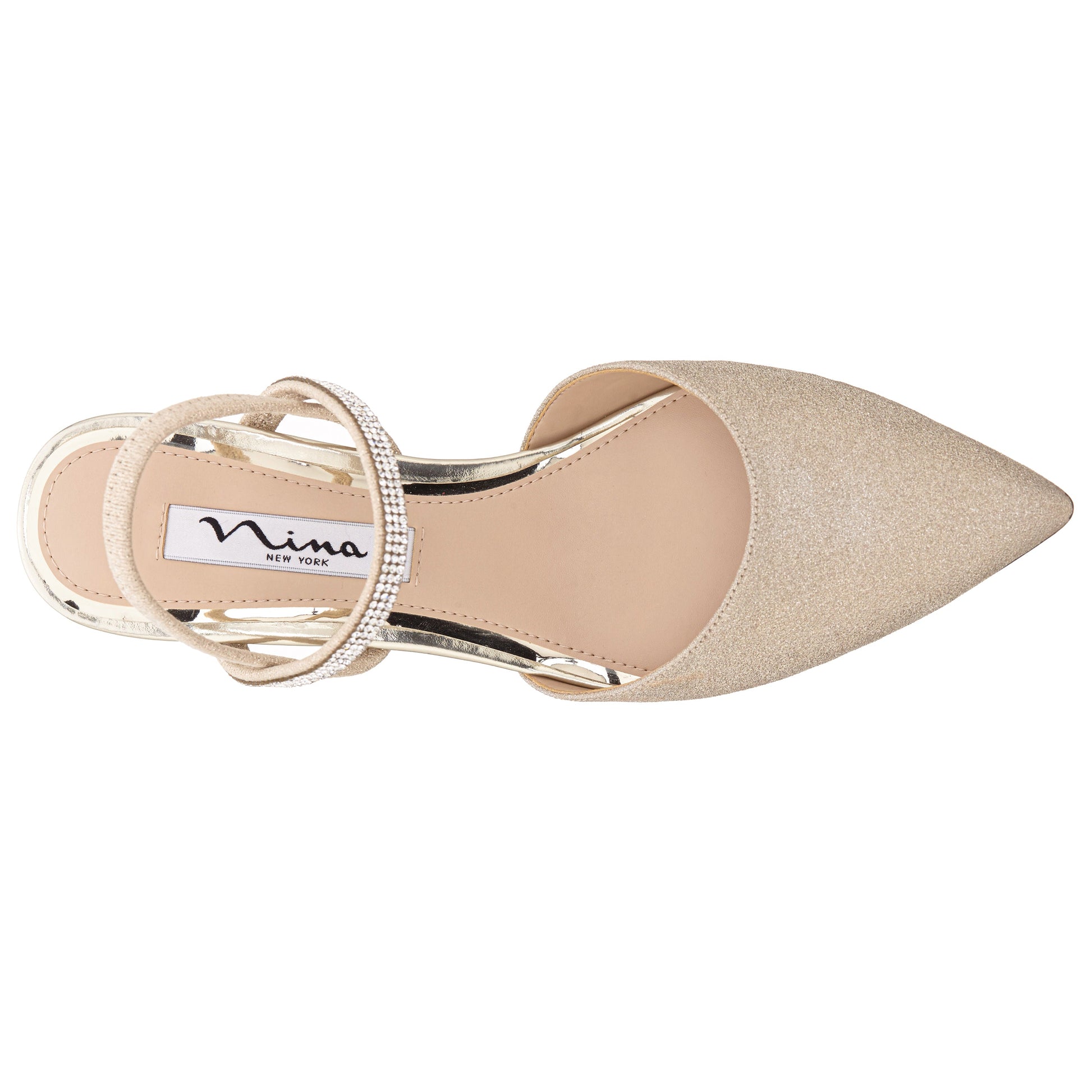 Nina Shoes Billie Platino Glitter Mid-Heel Pumps
