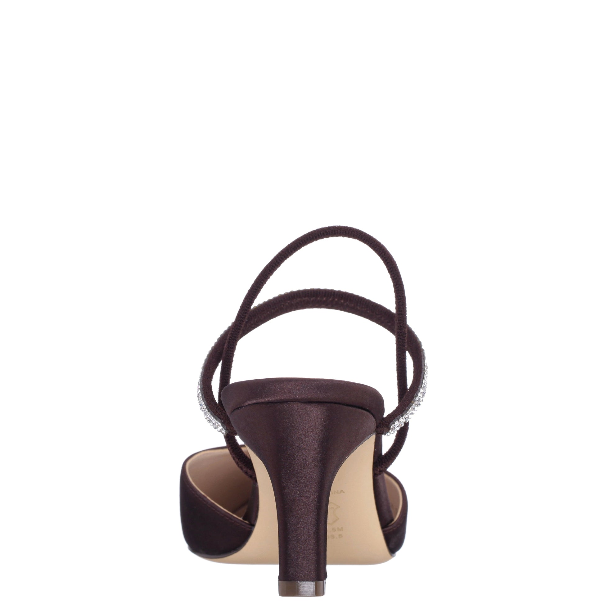 Nina Shoes Billie Brown Satin Mid-Heel Pumps