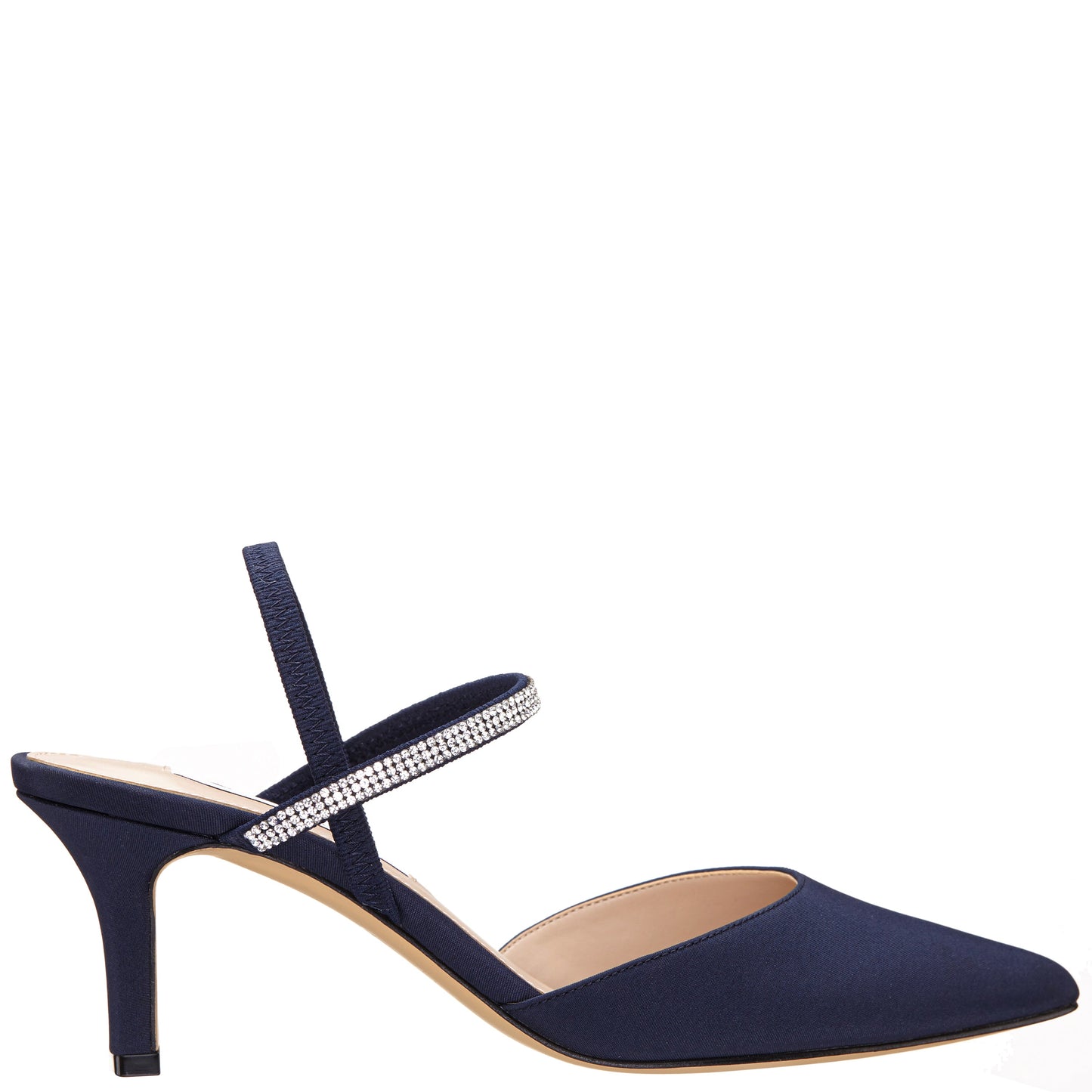 Nina Shoes Billie Blue Satin Mid-Heel Pumps