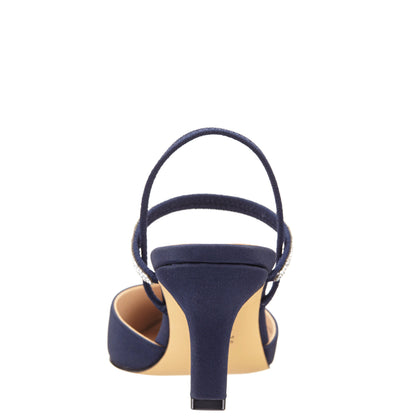 Nina Shoes Billie Blue Satin Mid-Heel Pumps