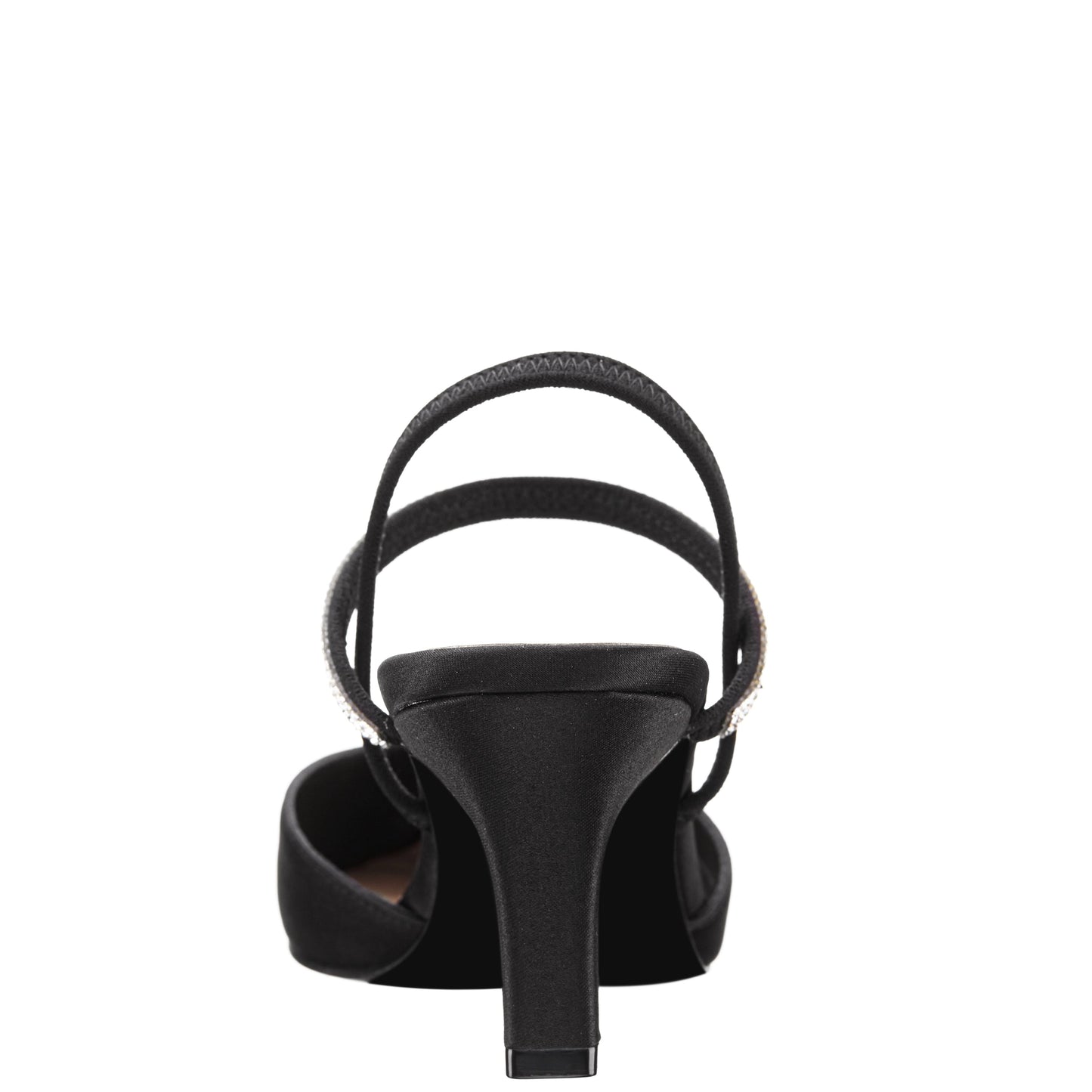 Nina Shoes Billie Black Satin Mid-Heel Pumps