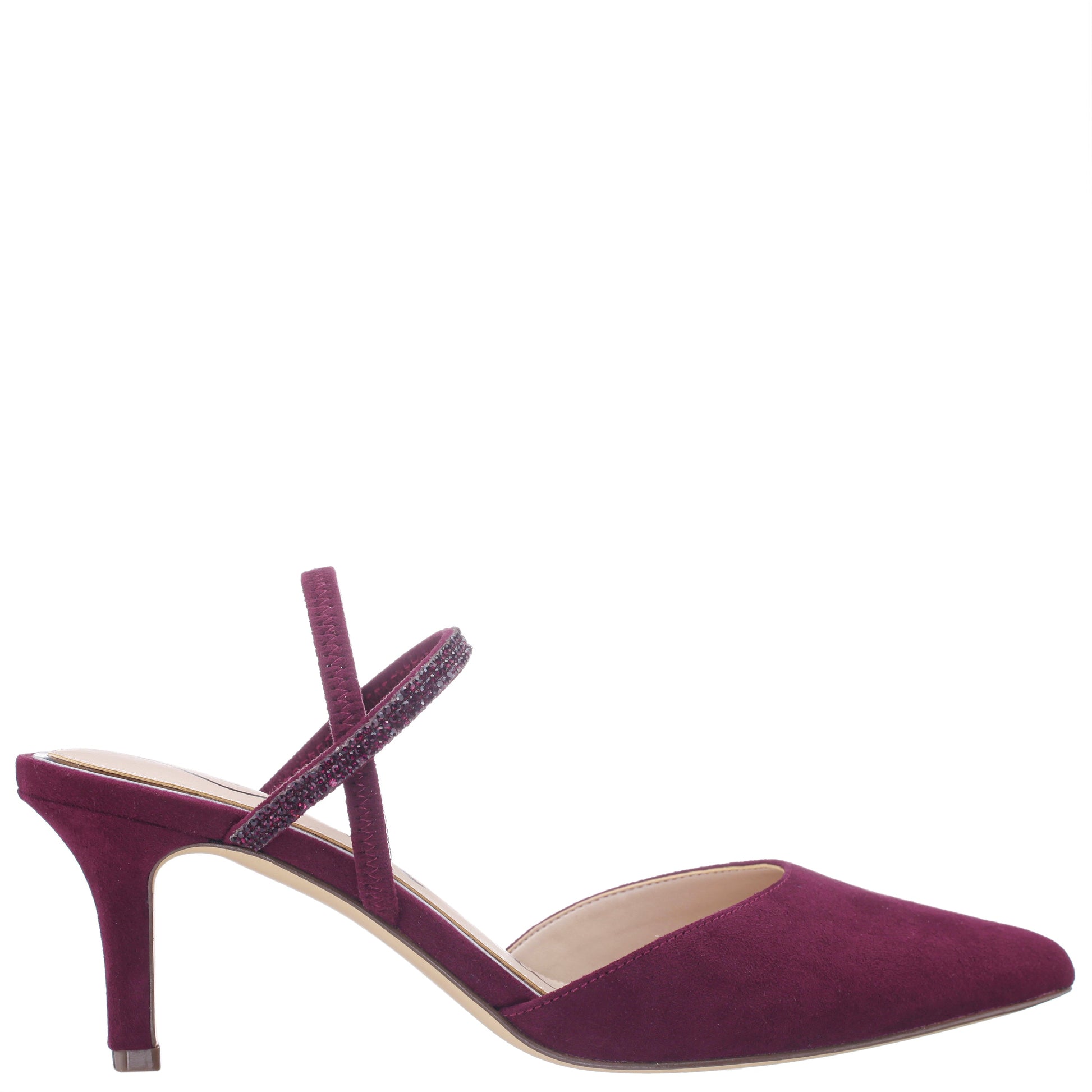 Nina Shoes Billie Red Glam Suede Mid-Heel Pumps