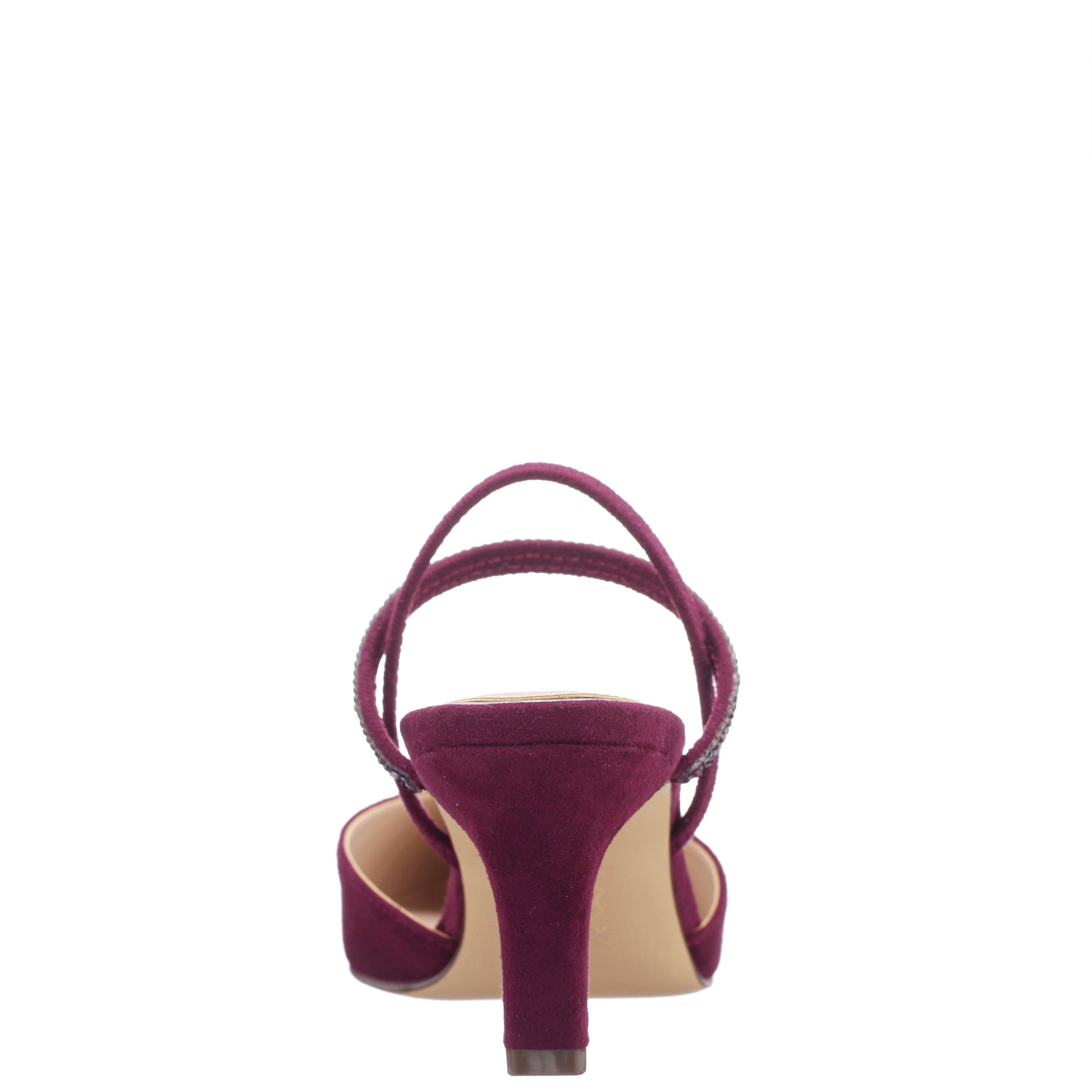 Nina Shoes Billie Red Glam Suede Mid-Heel Pumps