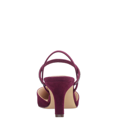 Nina Shoes Billie Red Glam Suede Mid-Heel Pumps