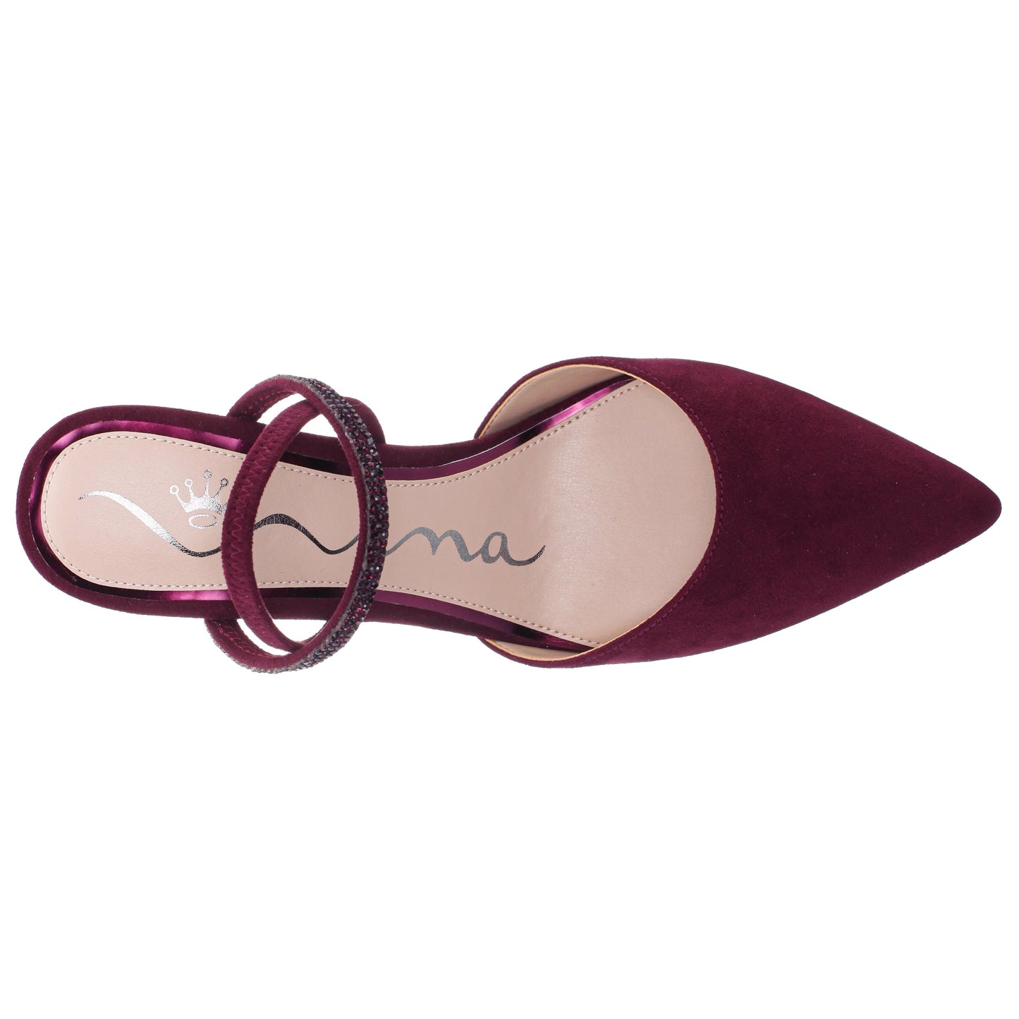Nina Shoes Billie Red Glam Suede Mid-Heel Pumps