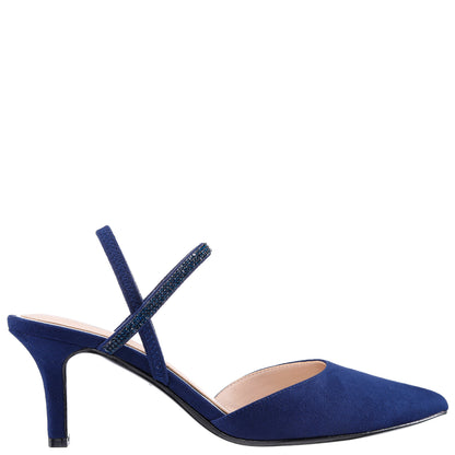 Nina Shoes Billie Blue Satin Mid-Heel Pumps