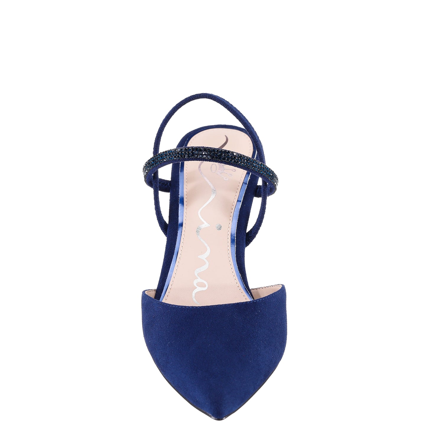 Nina Shoes Billie Blue Satin Mid-Heel Pumps