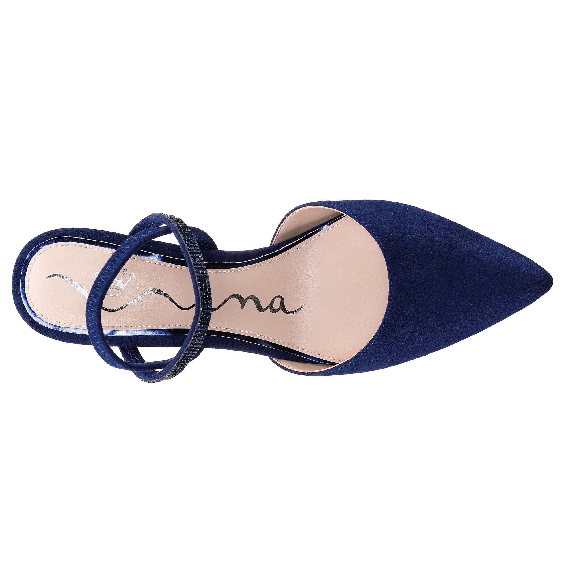Nina Shoes Billie Blue Satin Mid-Heel Pumps