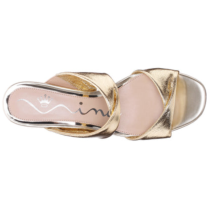 Nina Shoes Bassie Gold Metallic Block Heel Sandal