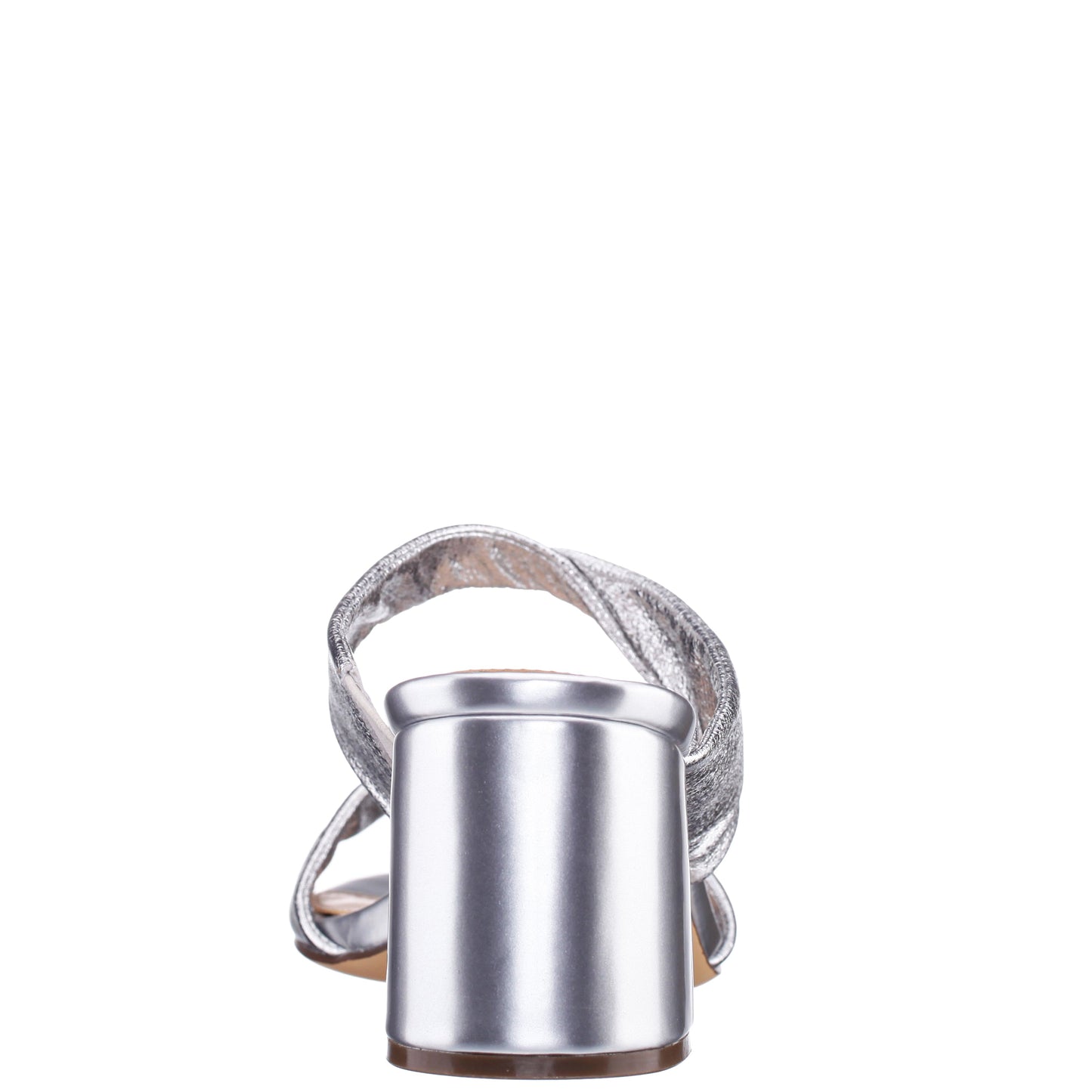 Nina Shoes Bassie Silver Metallic Block Heel Sandal