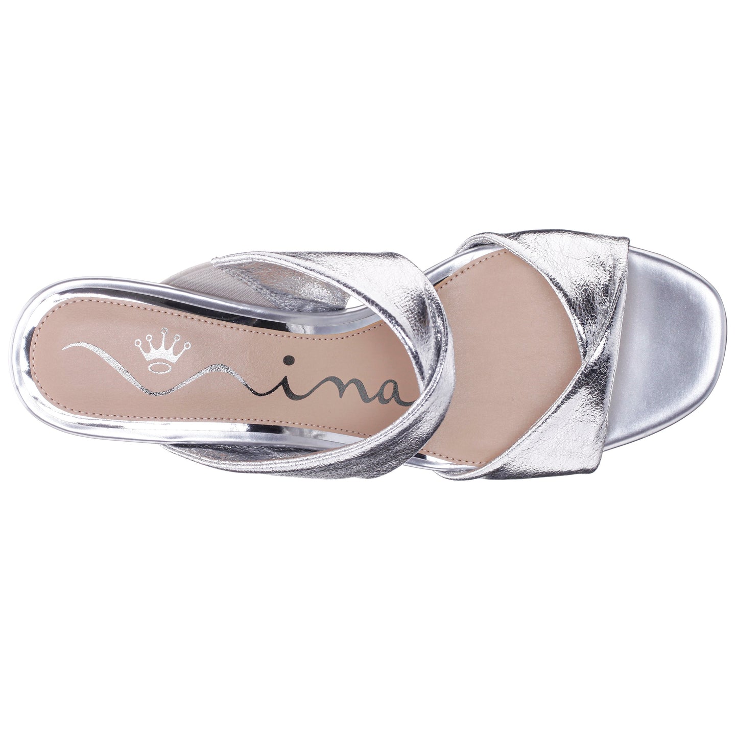 Nina Shoes Bassie Silver Metallic Block Heel Sandal