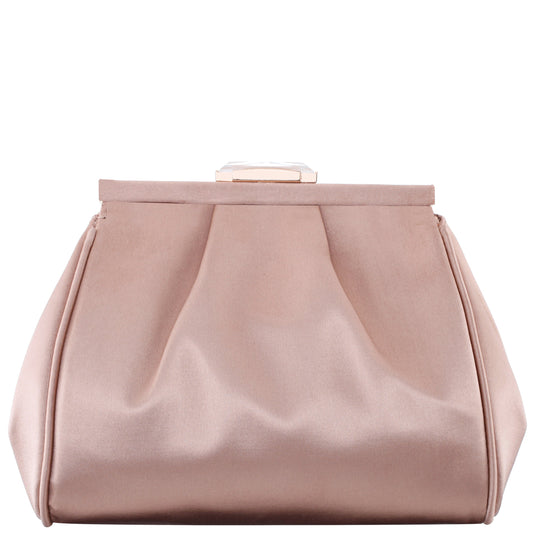 Nina Shoes Blayz Brown Satin Frame Clutch