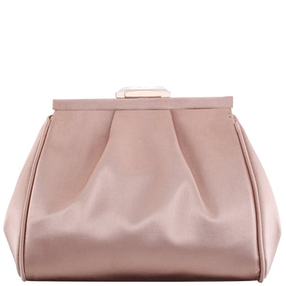 Nina Shoes Blayz Brown Satin Frame Clutch