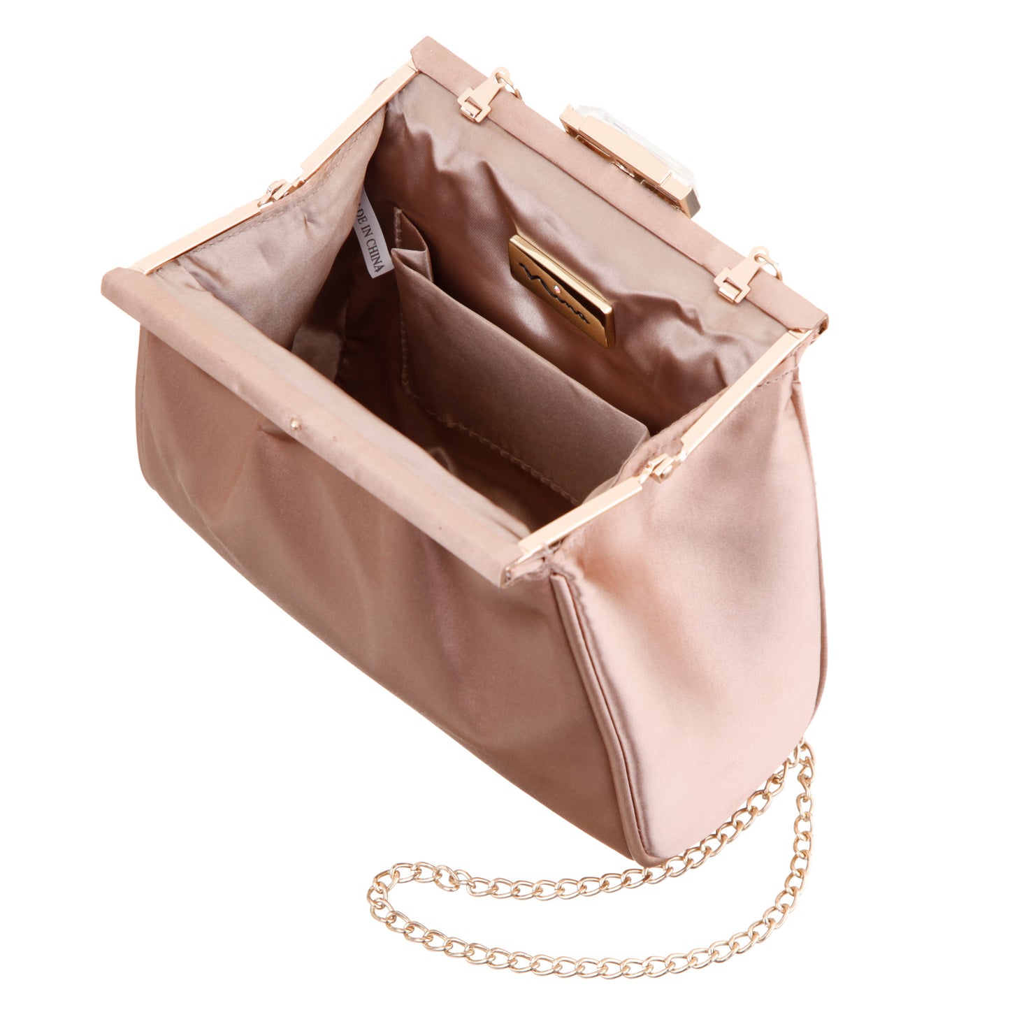 Nina Shoes Blayz Brown Satin Frame Clutch