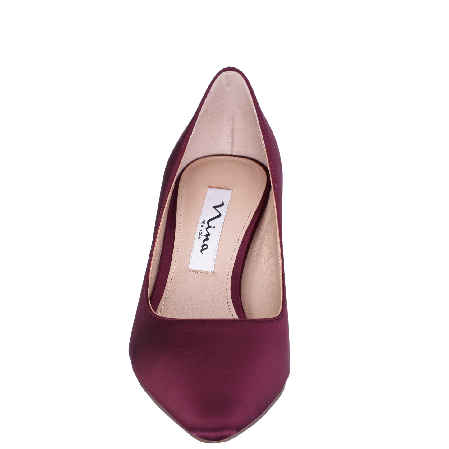 Nina Shoes Nina60 Bordeaux Satin Mid-Heel Classic Pump