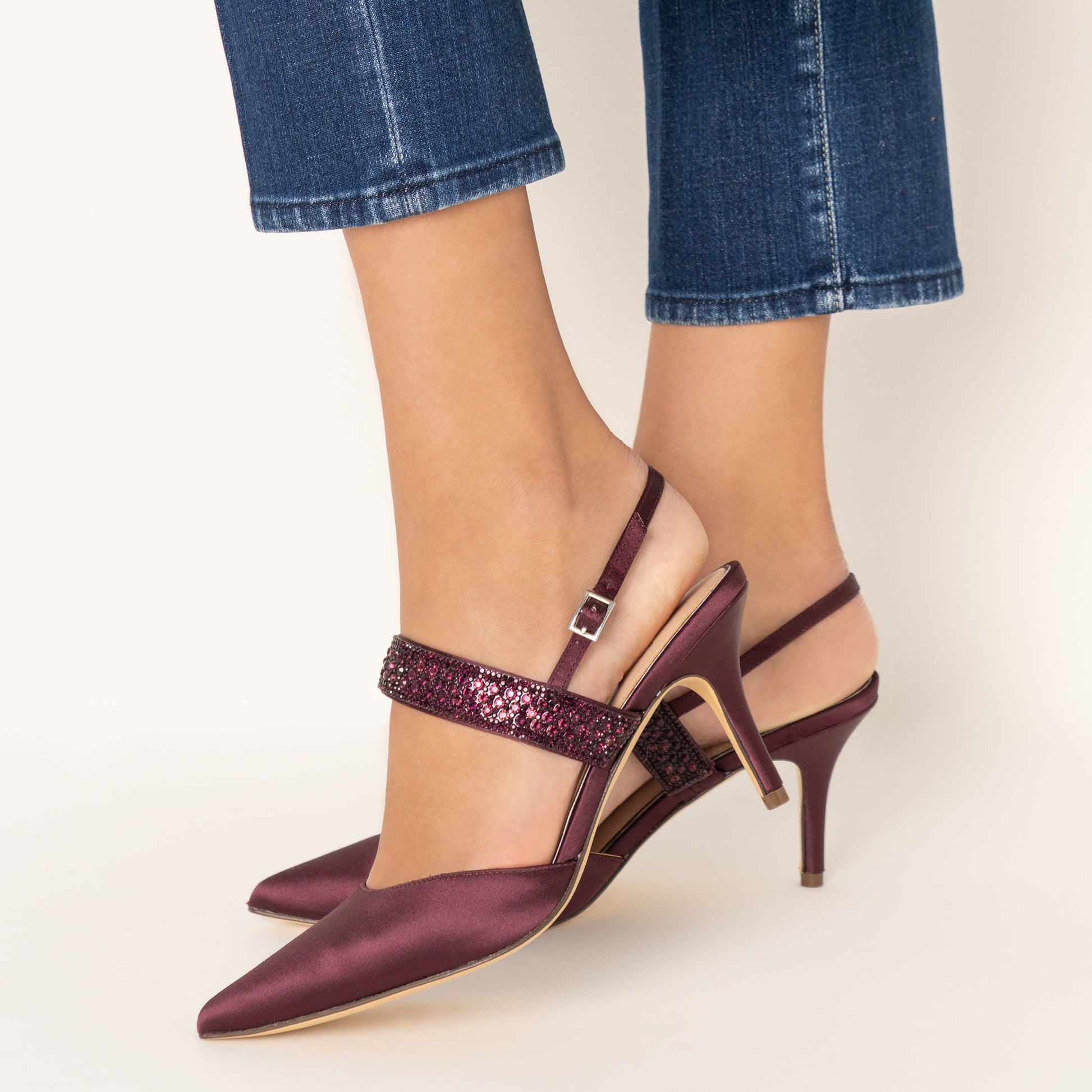 Nina Shoes Trista Red Mid-Heel Pumps hi