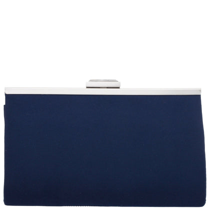 Nina Shoes Ophelia Blue Pleated Satin Frame Clutch