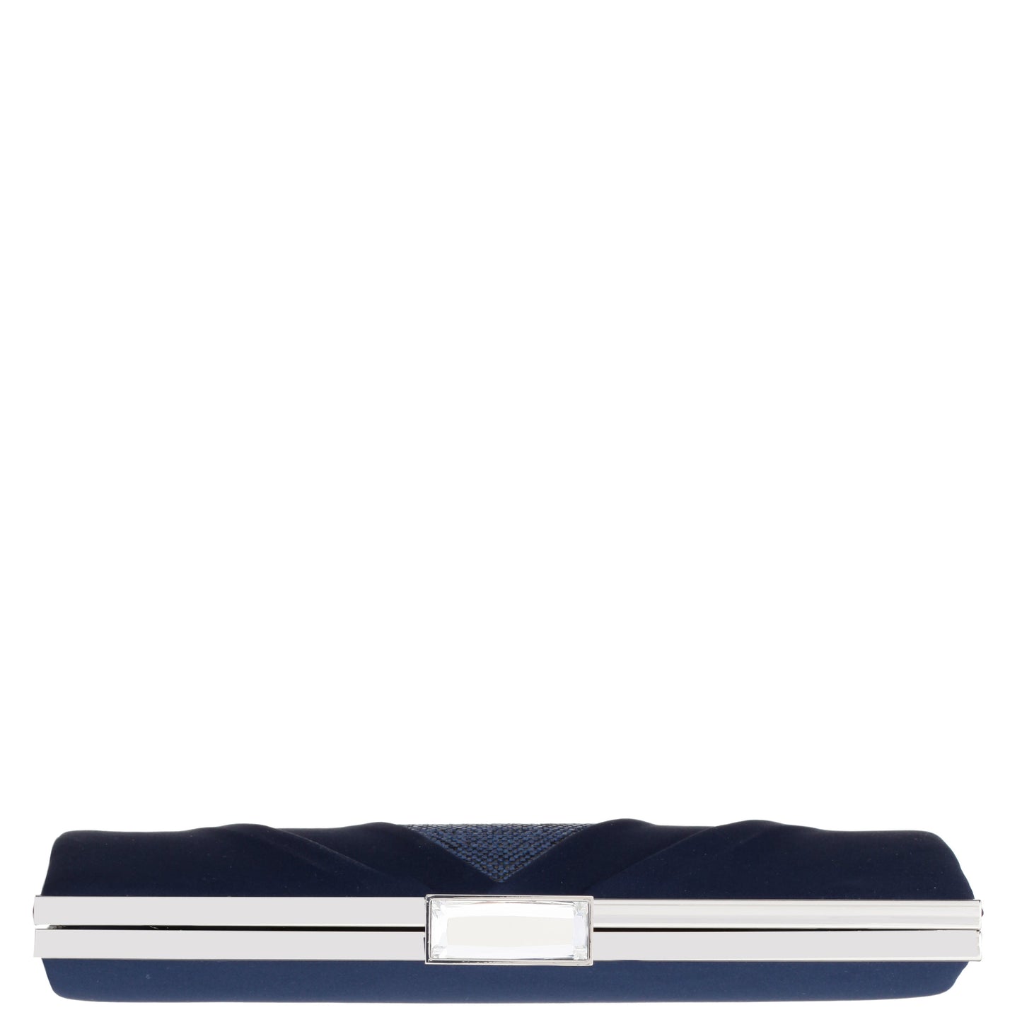 Nina Shoes Ophelia Blue Pleated Satin Frame Clutch