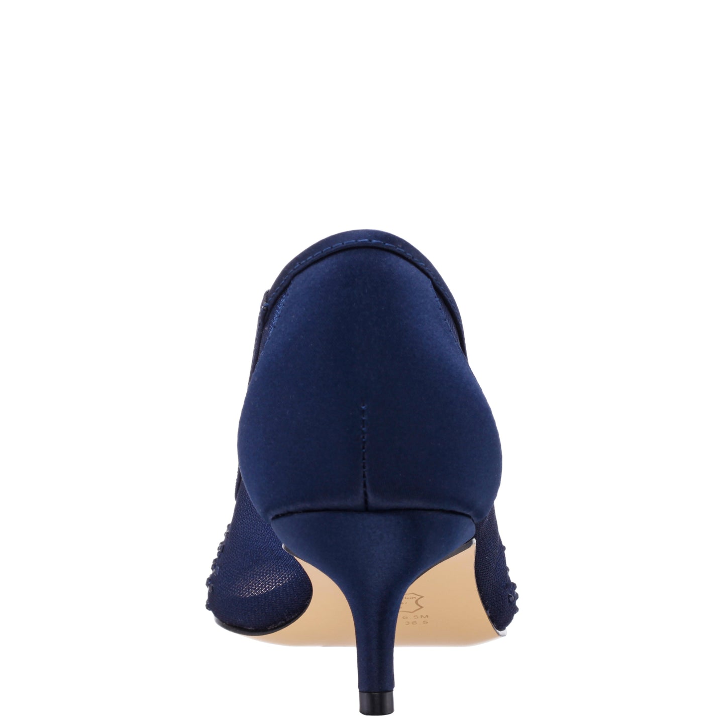 Nina Shoes Sofie Blue Mesh with Faceted Crystals Kitten-Heel Pumps