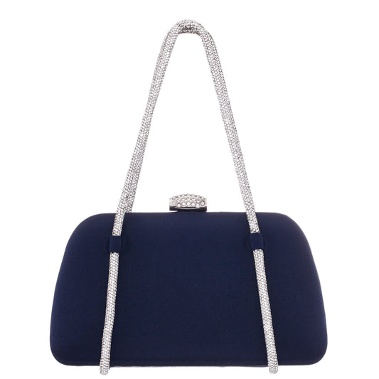 Nina Shoes Camara Blue Satin/Glass Crystal Minaudiere