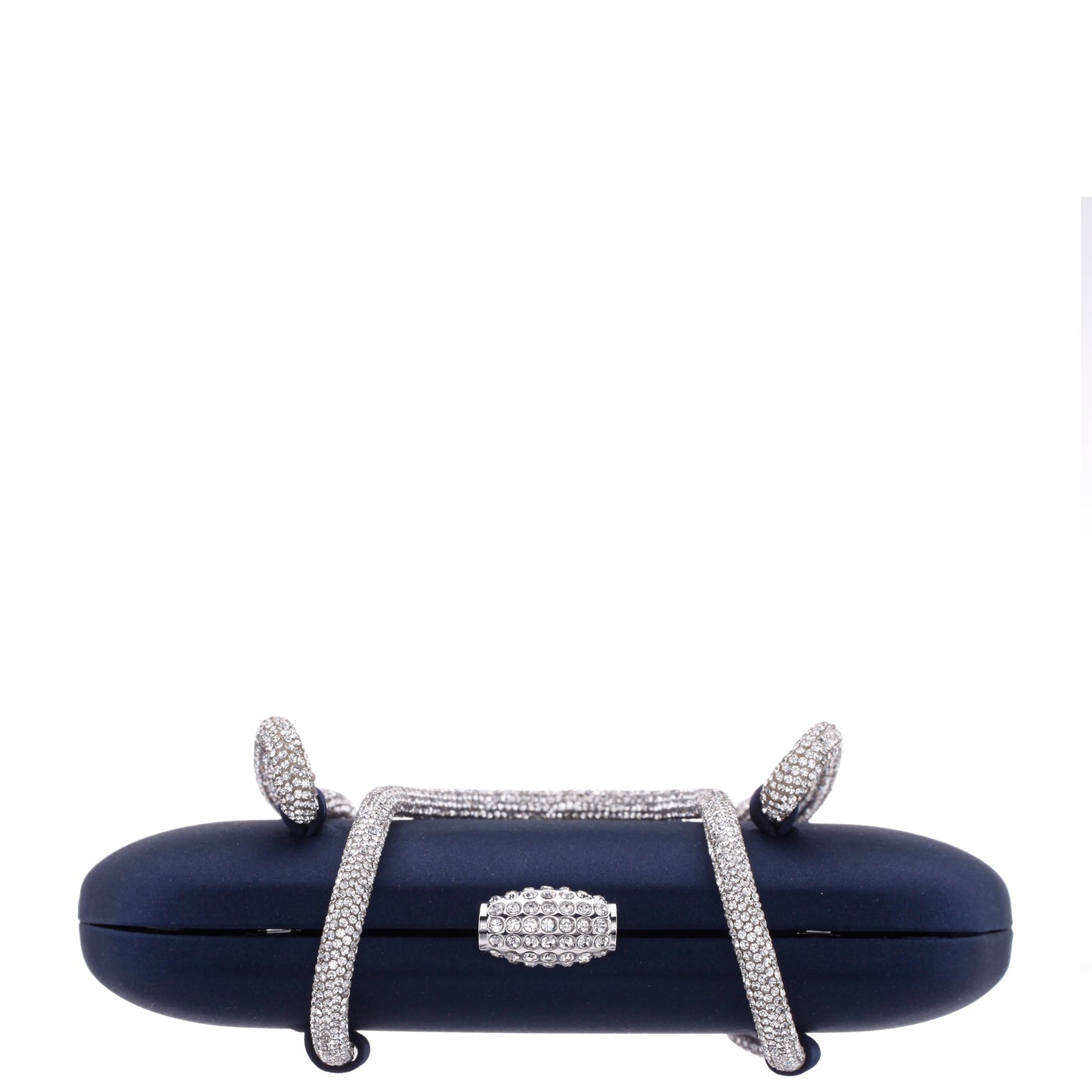 Nina Shoes Camara Blue Satin/Glass Crystal Minaudiere