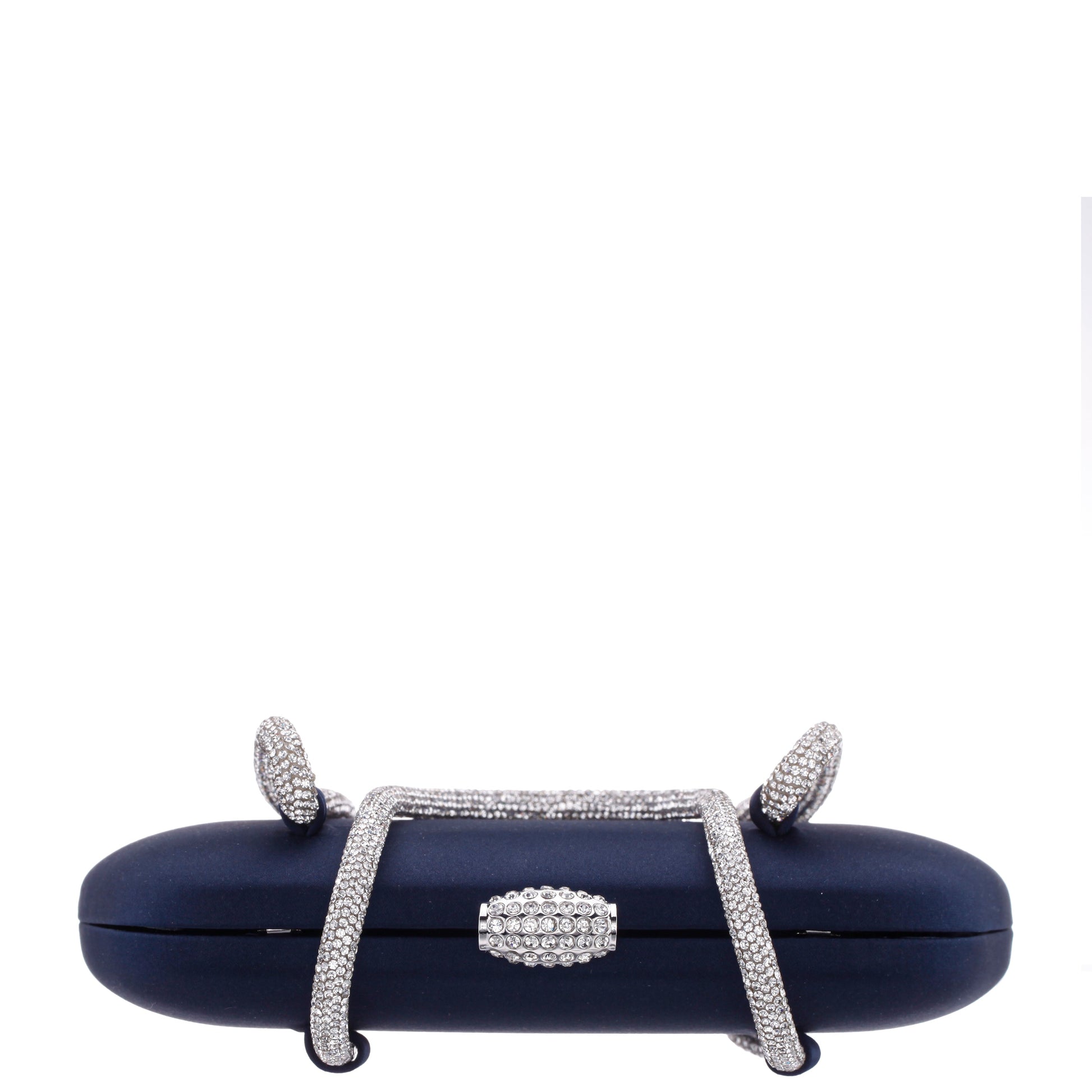 Nina Shoes Camara Blue Satin/Glass Crystal Minaudiere