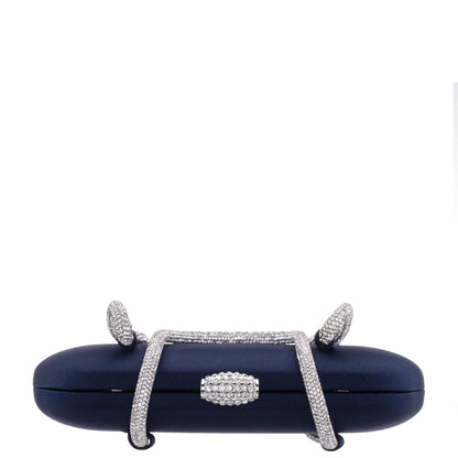 Nina Shoes Camara Blue Satin/Glass Crystal Minaudiere