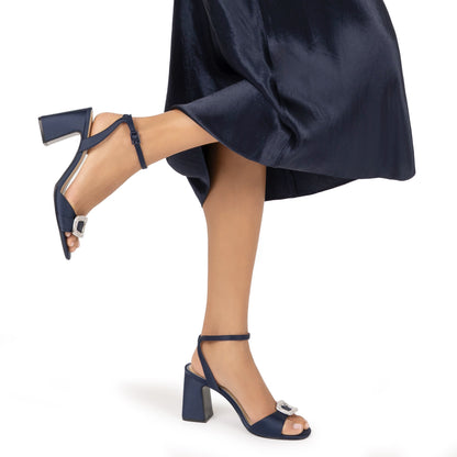 Nina Shoes Quenbie Blue Sandal Mid-Heel