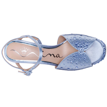 Nina Shoes Addison Blue Sandal Stiletto-Heel Platform