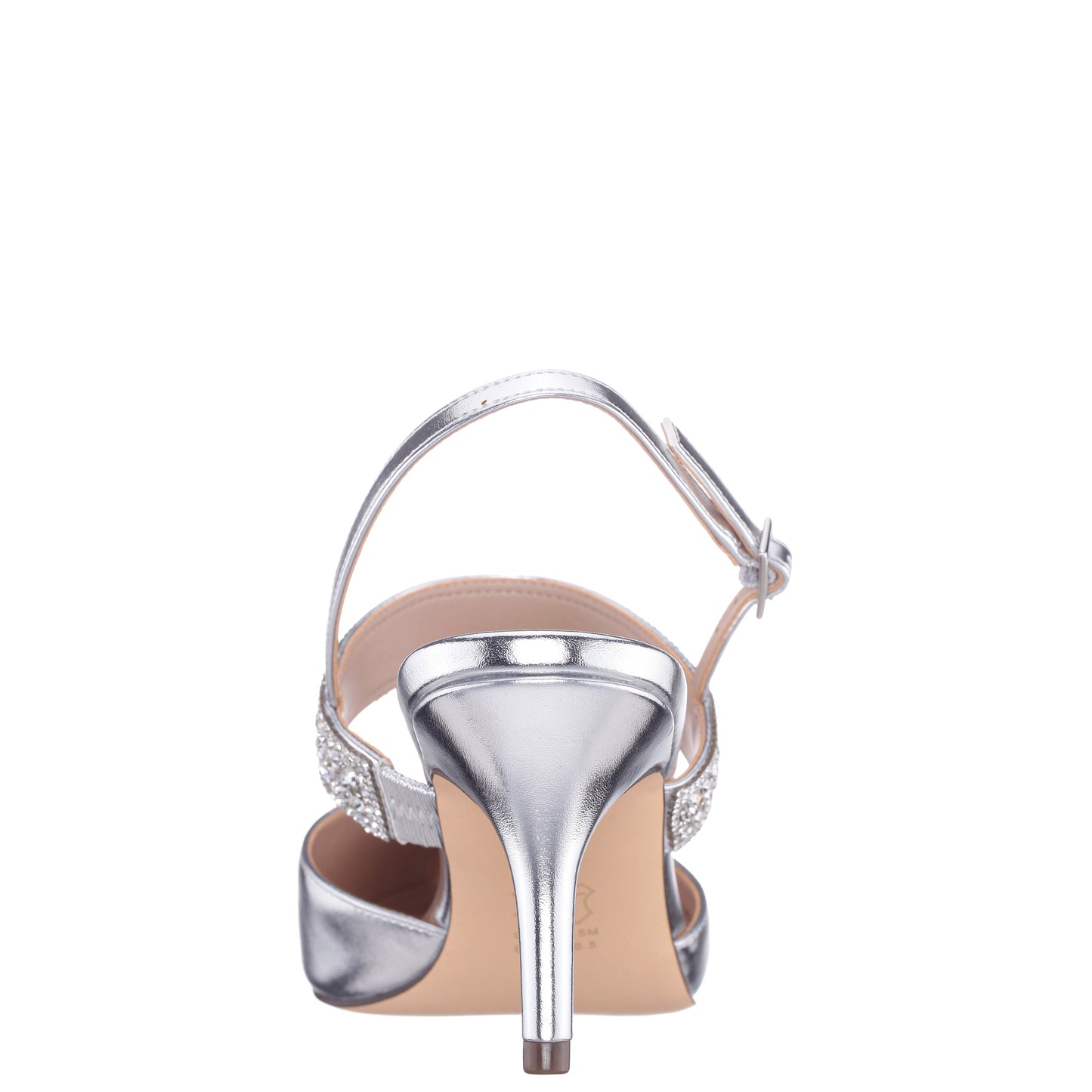 Nina Shoes Trista Silver Metallic Sling Back Mid-Heel Pumps