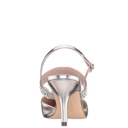 Nina Shoes Trista Platino Metallic Sling Back Mid-Heel Pumps