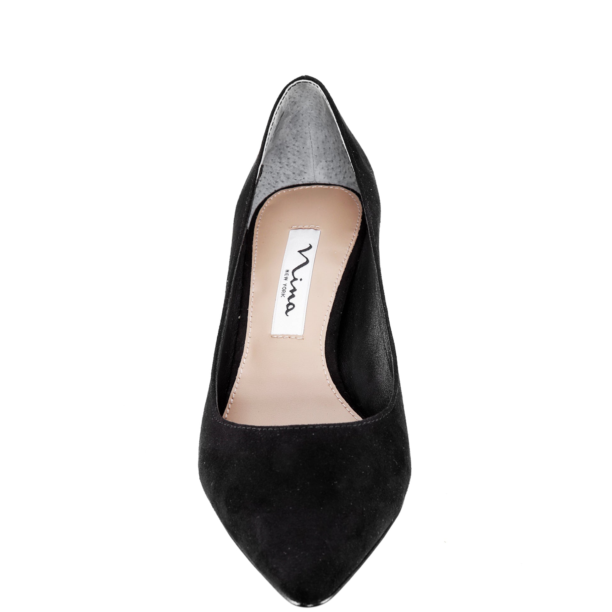 Nina Shoes Nina60 True Black Suedette Mid-Heel Classic Pump