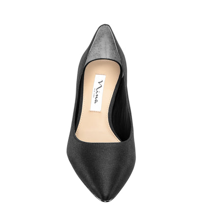 Nina Shoes Nina60 Black Mid-Heel Classic Pump