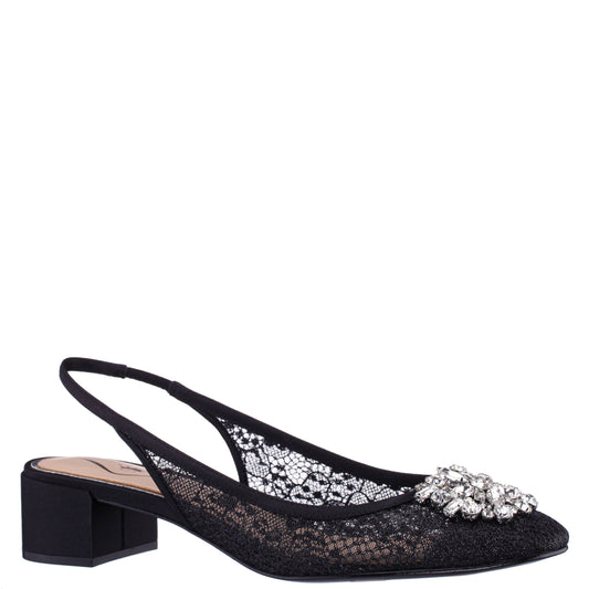 Nina Shoes Klara Black Sling Back Low-Heel Flats