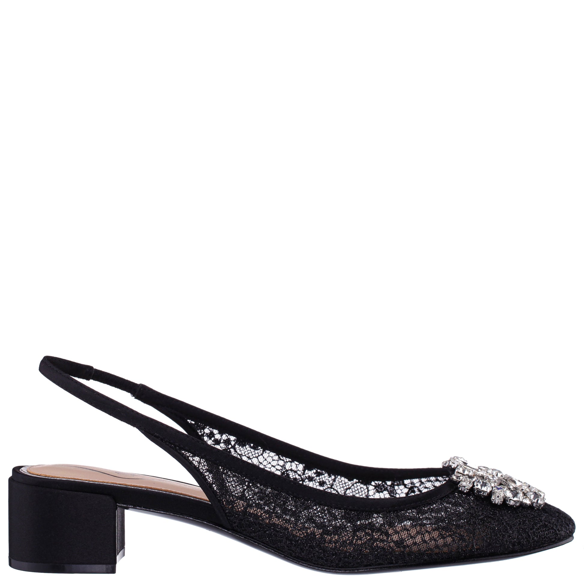 Nina Shoes Klara Black Sling Back Low-Heel Flats