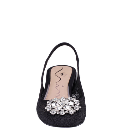 Nina Shoes Klara Black Sling Back Low-Heel Flats