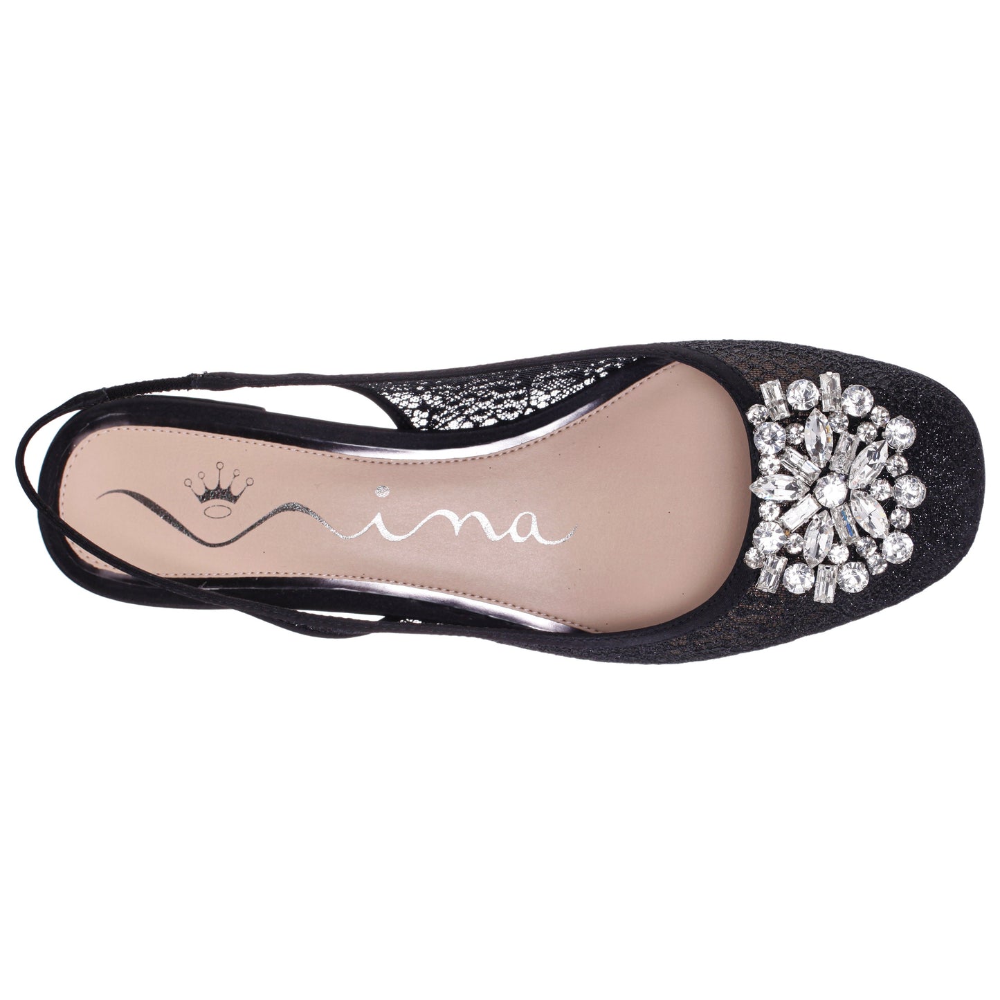 Nina Shoes Klara Black Sling Back Low-Heel Flats
