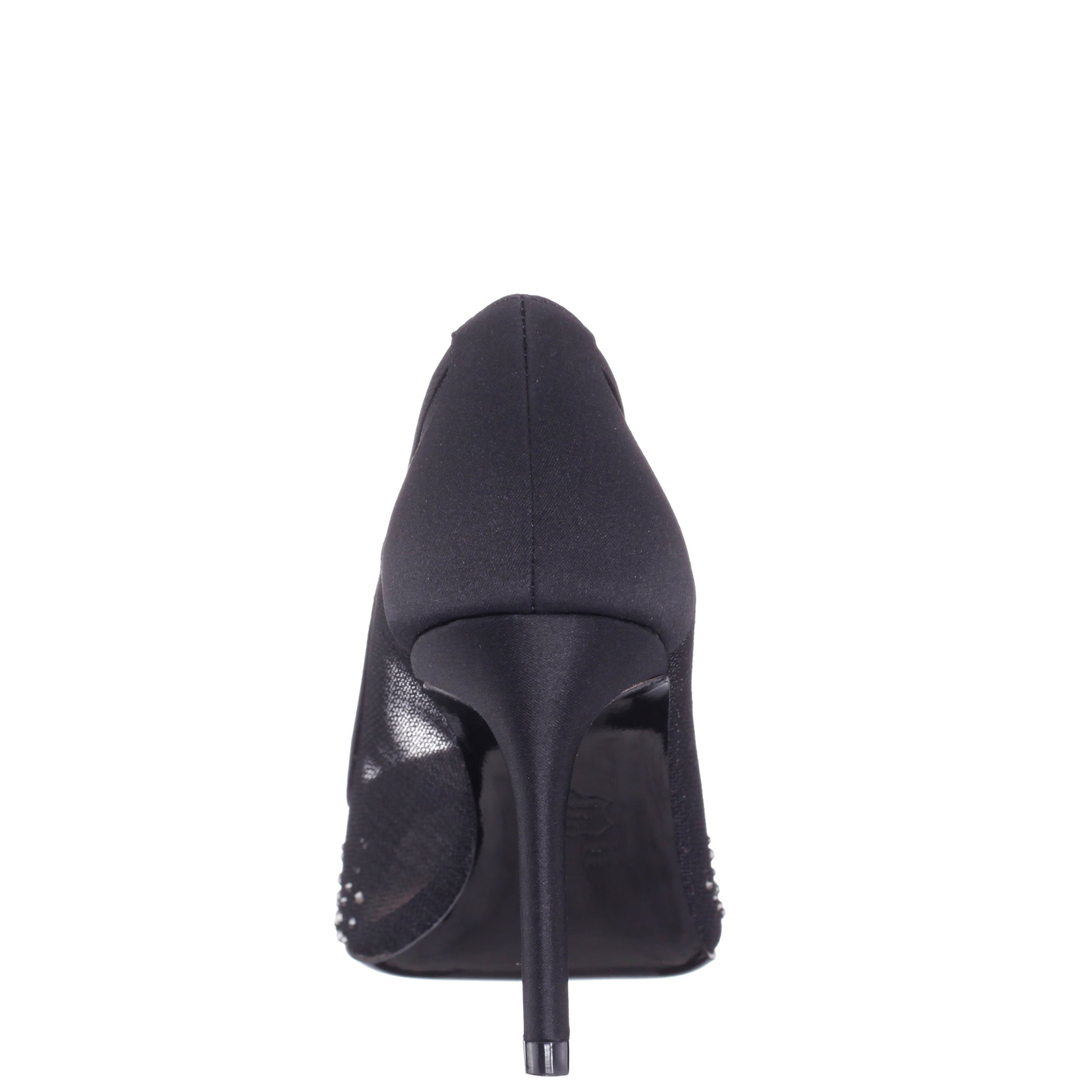 Nina Shoes Nalia Black Mesh with Faceted Crystals High-Heel Pumps