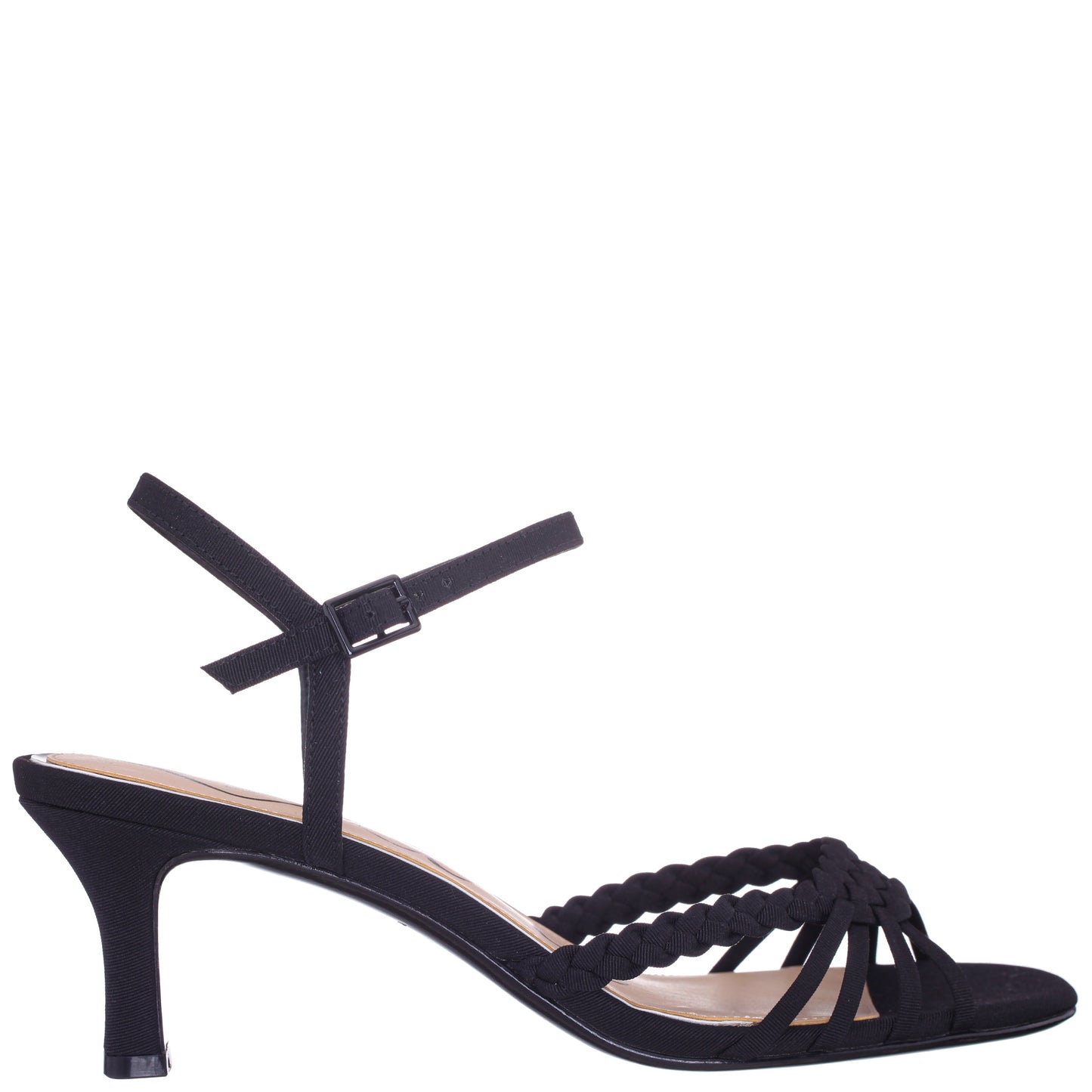 Nina Shoes Babe Black Faille Low-Heel Sandal