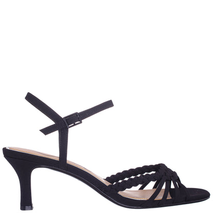 Nina Shoes Babe Black Faille Low-Heel Sandal