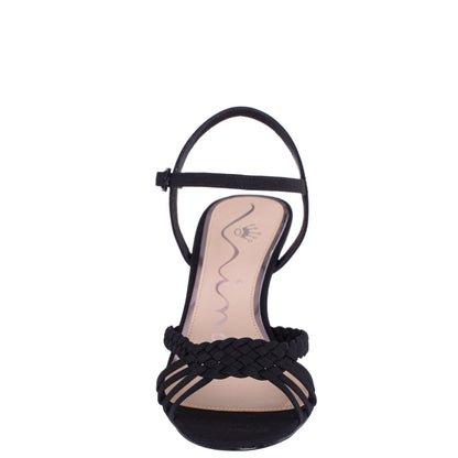 Nina Shoes Babe Black Faille Low-Heel Sandal