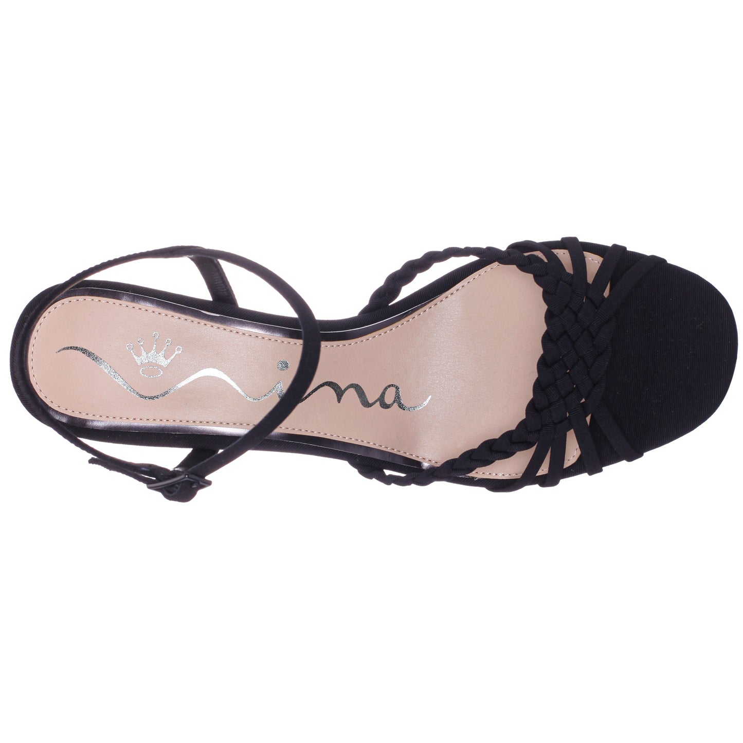 Nina Shoes Babe Black Faille Low-Heel Sandal