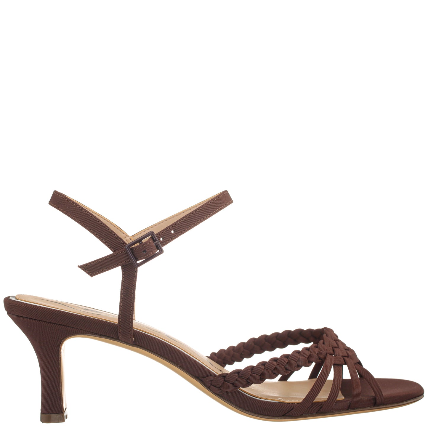 Nina Shoes Babe Brown Faille Low-Heel Sandal