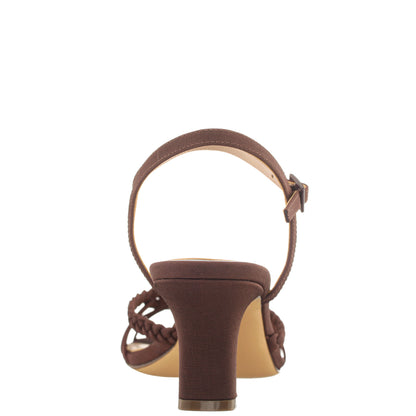 Nina Shoes Babe Brown Faille Low-Heel Sandal
