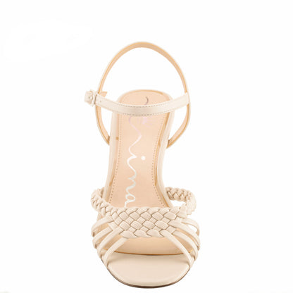 Nina Shoes Babe Beige Leatherette Low-Heel Sandal
