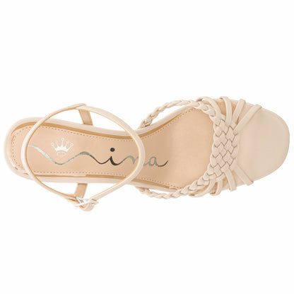 Nina Shoes Babe Beige Leatherette Low-Heel Sandal