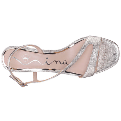 Nina Shoes Bubbles Gold Textured Metallic Mid-Heel Sandal