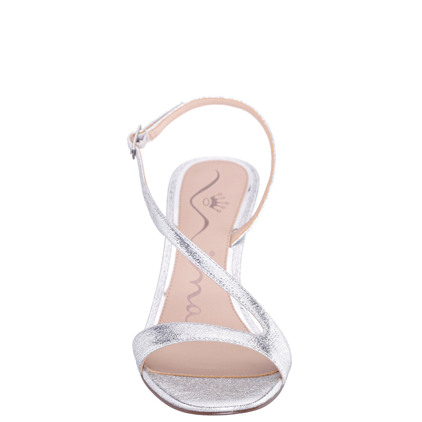 Nina Shoes Bubbles Silver Textured Metallic Mid-Heel Sandal