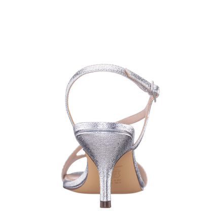 Nina Shoes Bubbles Silver Textured Metallic Mid-Heel Sandal